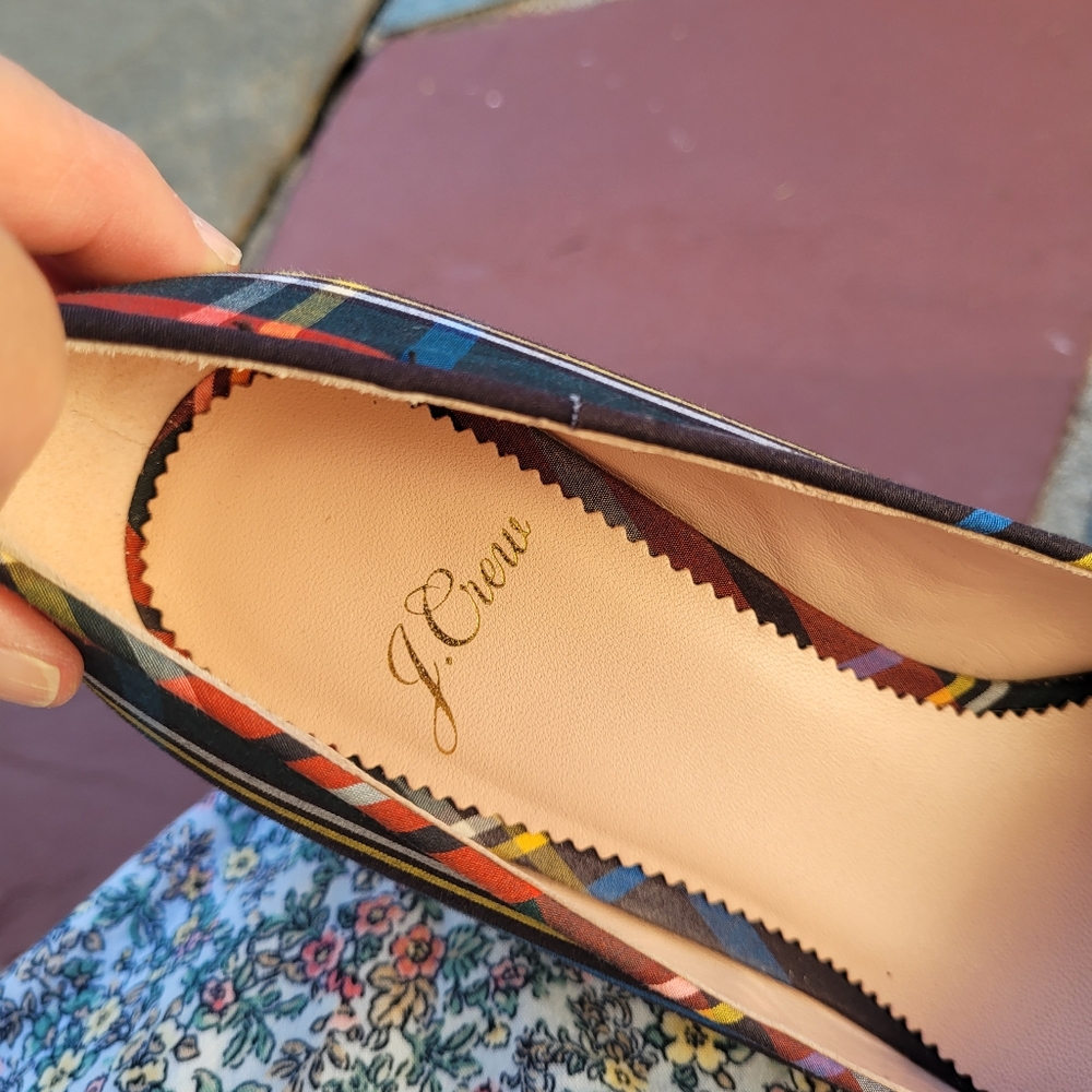 Jcrew Celine Stewart Plaid Block Heel Shoes View 4